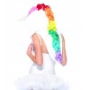 Unicorn Fleece Hood with Rainbow Mane